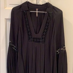 Free People Black Tunic with Cut Out Details Small